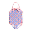 RuffleButts Baby Girl Seersucker One Piece Rash Guard, Lilac Image 1