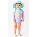 Rufflebutts - Baby Girl Snow Cones Long Sleeve One Piece Rash Guard Image 3