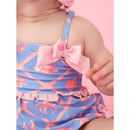 Rufflebutts Baby Girls Tropical Trellis One Piece Bow Bubble Romper Swimsuit With Signature Rear Ruffles  Image 6