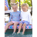 Rufflebutts Boys Tropical Trellis Performance Hybrid Swim Trunks Image 3