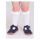 Rufflebutts - Girls 3-Pack Knee High Ruffle Socks, Dark Cherry, White, & Fir Green Red Image 3