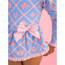 Rufflebutts Girls Tropical Trellis Long Sleeve One Piece Bow Peplum Rash Guard Swimsuit Image 6