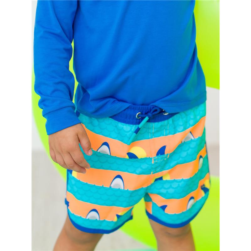 Rufflebutts Ruggedbutts Boys Upf50+ Sun Protected Dolphin Hem Swim Trunks Image 3