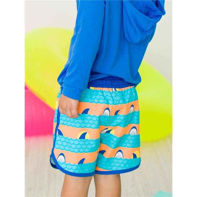 Rufflebutts Ruggedbutts Boys Upf50+ Sun Protected Dolphin Hem Swim Trunks Image 4