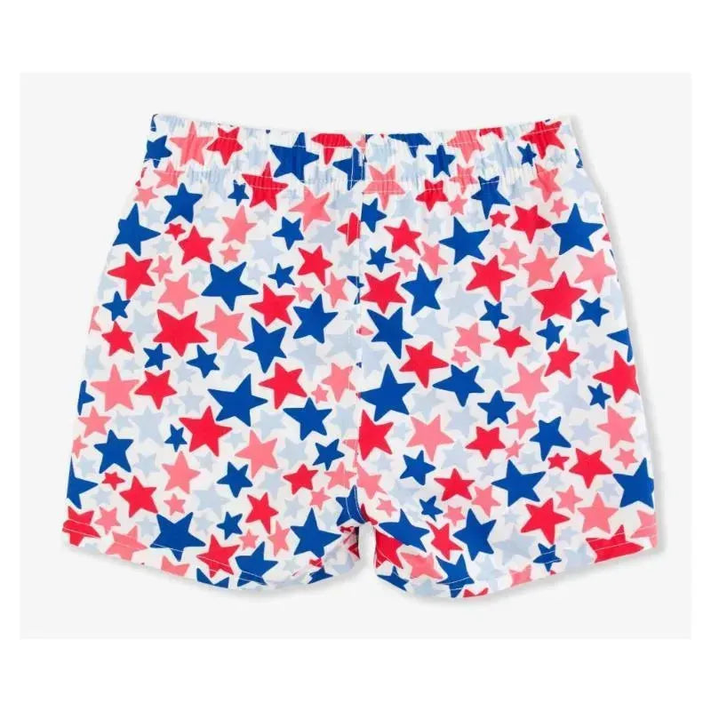Rufflebutts - Star-Spangled Swim Trunks White With Stars Image 3