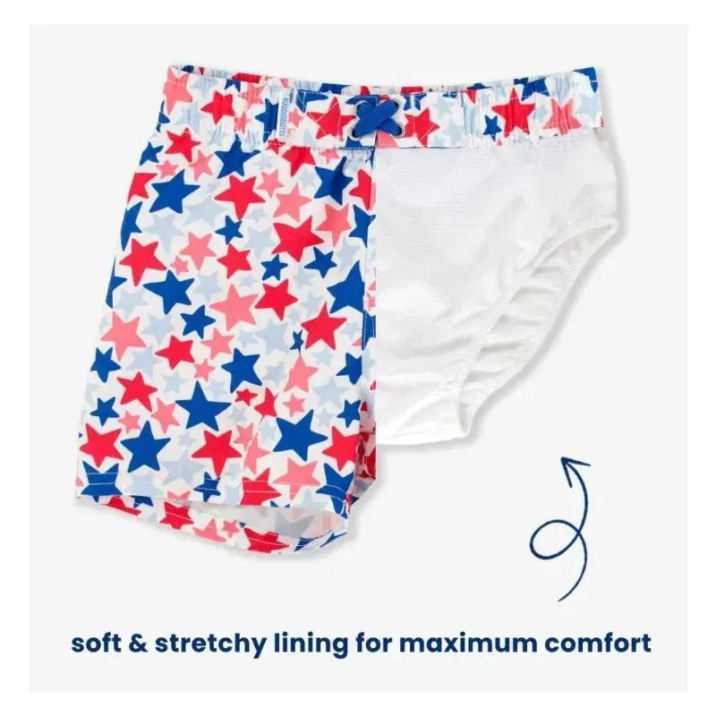 Rufflebutts - Star-Spangled Swim Trunks White With Stars Image 4
