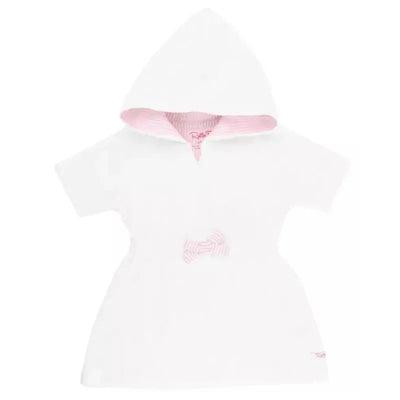RuffleButts - White/Pink Seersucker Terry Cover-Up Image 1