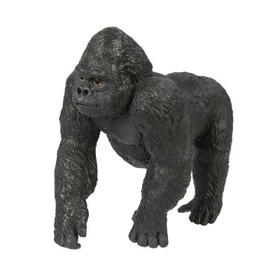 Lowland gorilla figurine by Safari Ltd, featuring realistic details and a sturdy, dark textured finish.