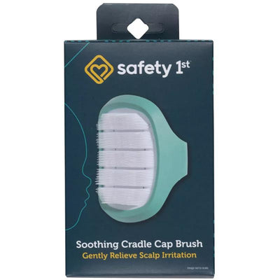 Safety 1st Soothing Scrub Wet Brush in packaging, designed to gently relieve scalp irritation.