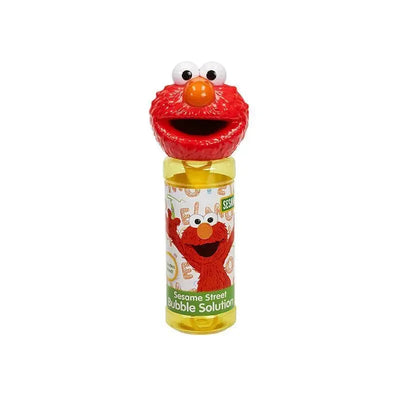 Sandy Ruben 8oz Sesame Street bubble solution featuring Elmo character head with vibrant colors and playful design.