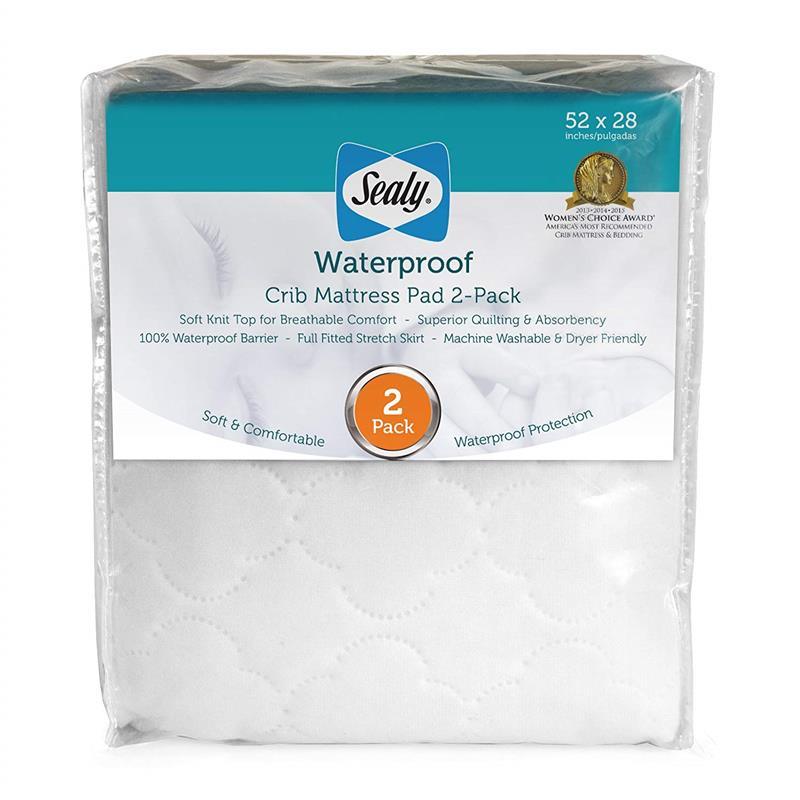 Sealy Waterproof Crib Mattress Pad 2 Pk Image 2