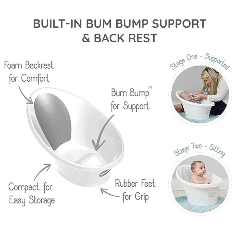 Shnuggle - Newborn Baby Bath With Plug, Pebble Grey Image 7