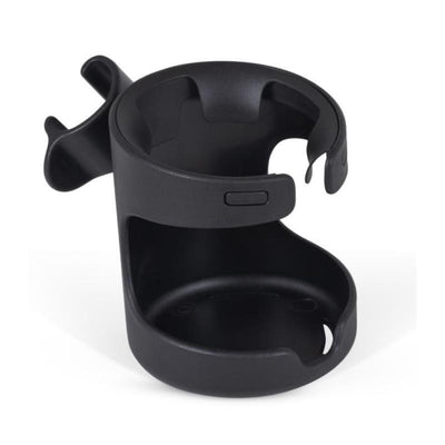 Cup holder for the Silver Cross Breez stroller, featuring a sleek black design and a secure attachment point.