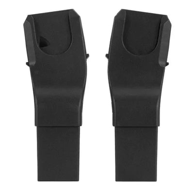 Lower adapters for Silver Cross Coast/Wave models, featuring a sleek black design for secure stroller attachments.
