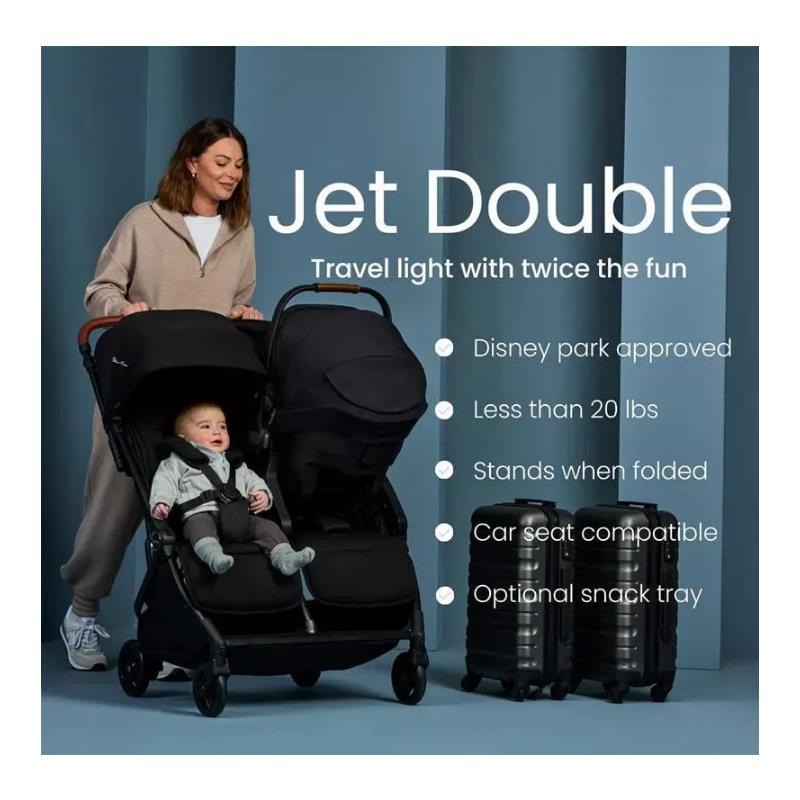 Silver Cross - Jet Lightweight Double Stroller, Black Image 6