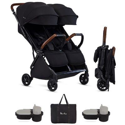 Silver Cross - Jet Lightweight Double Stroller + Essentials Bundle, Black Image 1