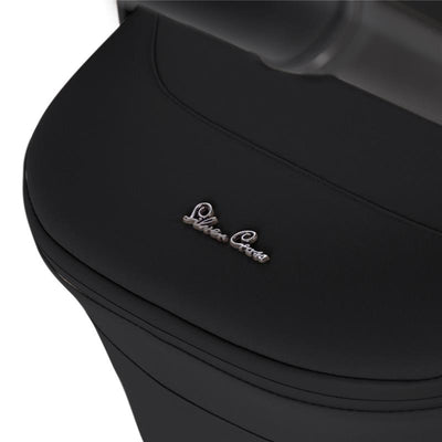 Compact black bassinet featuring the Silver Cross logo, designed for portable and stylish baby sleeping solutions.