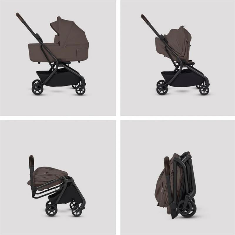 Silver Cross Nia Compact Stroller & Folding Bassinet Bundle, Chocolate Image 10