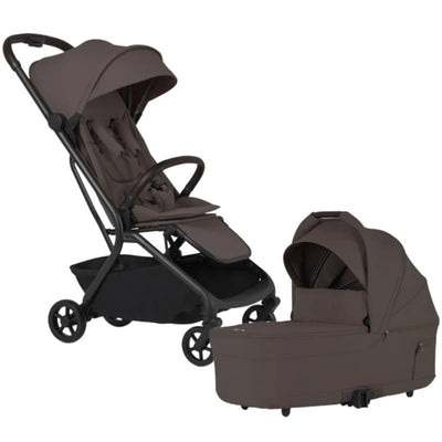 Silver Cross Nia Compact Stroller & Folding Bassinet Bundle, Chocolate Image 1