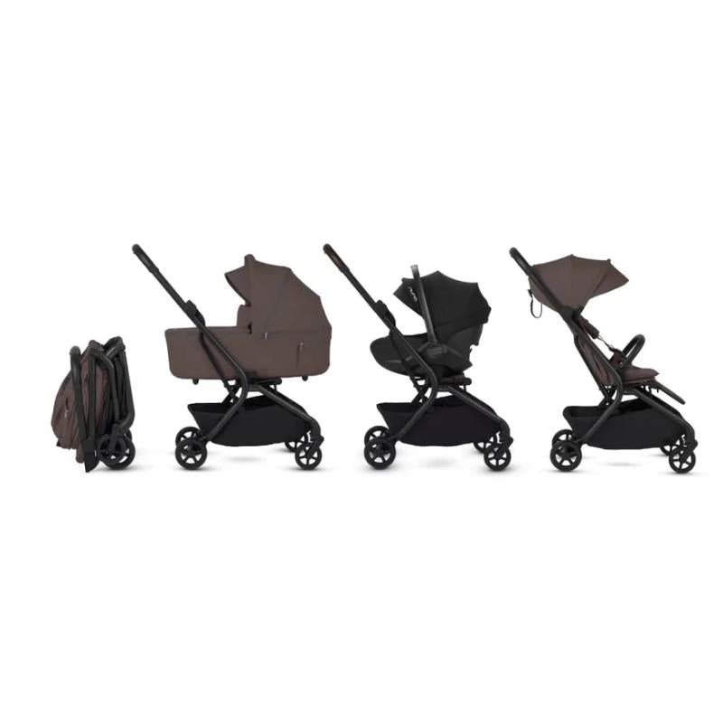 Silver Cross Nia Compact Stroller & Folding Bassinet Bundle, Chocolate Image 2