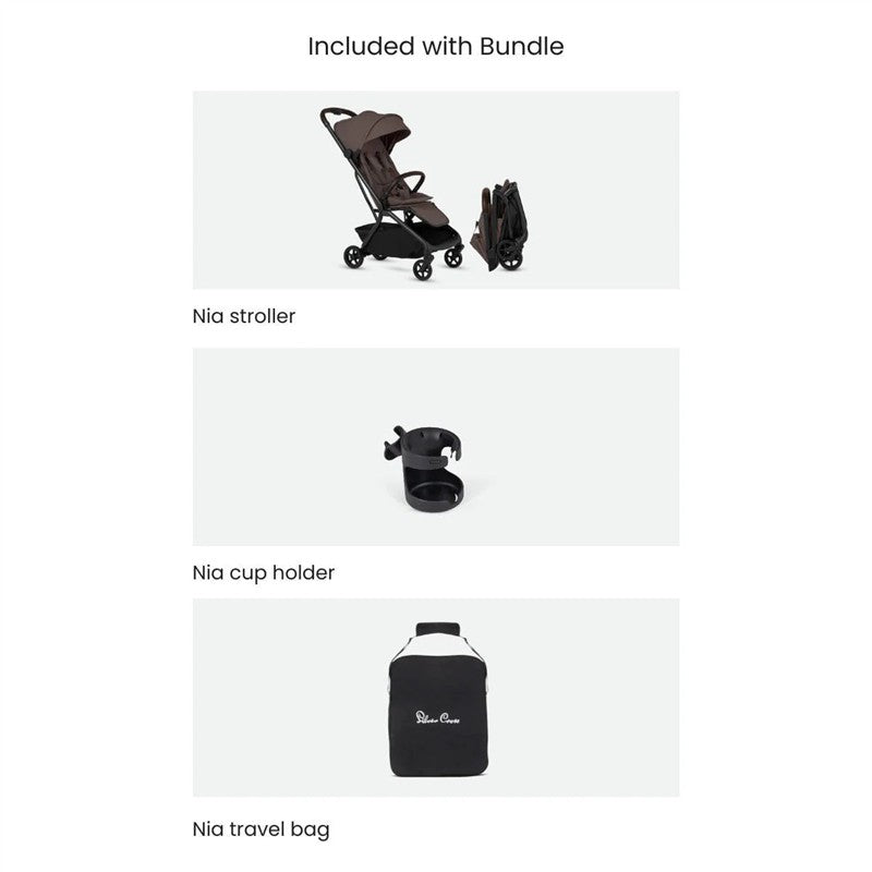 Silver Cross Nia Compact Stroller Travel Bundle - Chocolate Image 3