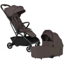 Silver Cross Nia Compact Travel Stroller & Bassinet Bundle, Chocolate Image 1