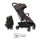 Silver Cross Nia Compact Travel Stroller & Bassinet Bundle, Chocolate Image 2