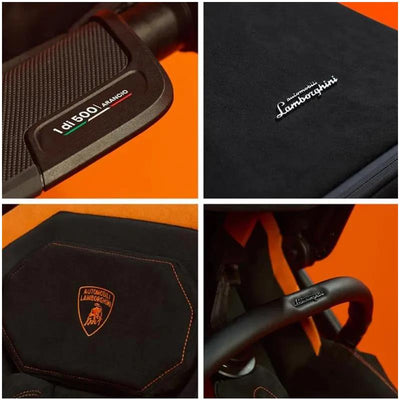 Silver Cross - Reef Automobili Lamborghini Arancio stroller features luxury fabrics, iconic logos, and a stylish design in Arancio color.