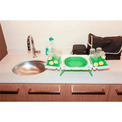 SinkBoss Portable Drying Rack, GreenWhite Image 2
