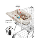 Skip Hop Baby Shopping Cart Cover & Baby High Chair Cover 2-in-1 with Secure Seatbelt, Oat Image 2