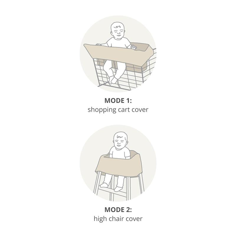 Skip Hop Baby Shopping Cart Cover & Baby High Chair Cover 2-in-1 with Secure Seatbelt, Oat Image 4