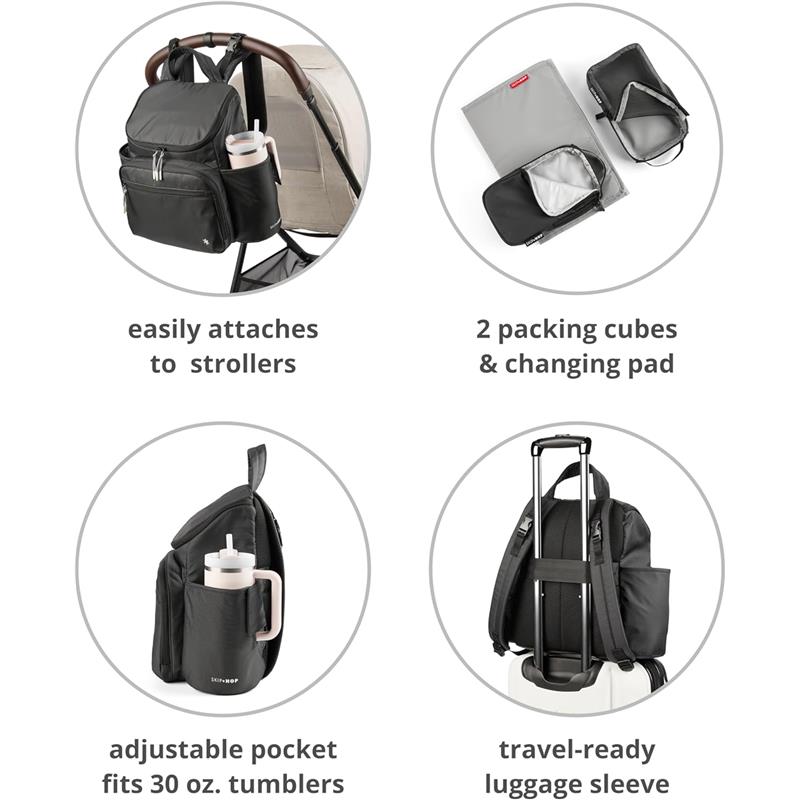 Skip Hop Diaper Bag Backpack with Portable Changing Pad, Forma Next Grey Image 5
