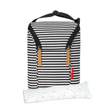 Skip Hop Grab & Go Double Bottle Bag, Black/White Stripe Image 2