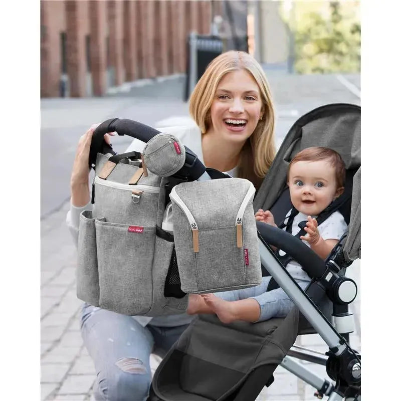Skip Hop - Grab & Go Double Bottle Bag, Grey Melange Image 5