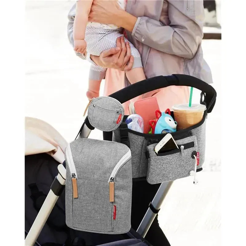 Skip Hop - Grab & Go Double Bottle Bag, Grey Melange Image 3