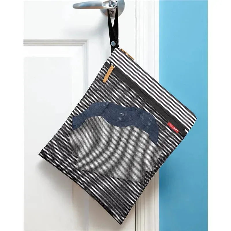 Skip Hop - Grab & Go Wet/Dry Bag, Black & White Stripe Image 4