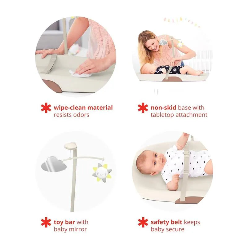 Skip Hop Nursery Style Wipe-Clean Changing Pad, Oat Image 8