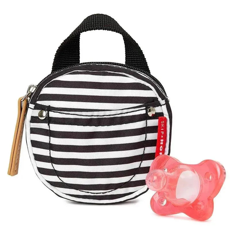 Skip Hop Pacifier Pocket, Black/White Stripe Image 2