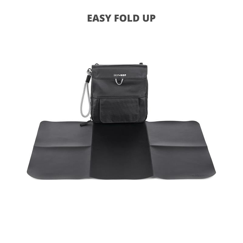 Skip Hop Travel Baby Changing Pad with Easy-Clean Surface, Clean Slate Black Image 3