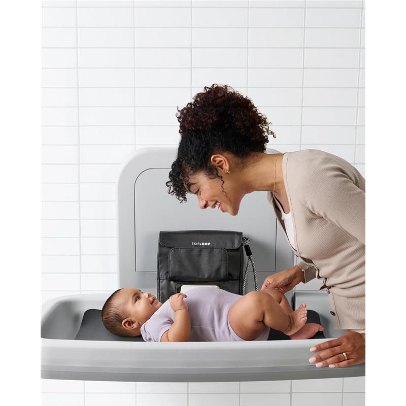 Skip Hop Travel Baby Changing Pad with Easy-Clean Surface, Clean Slate Black Image 7