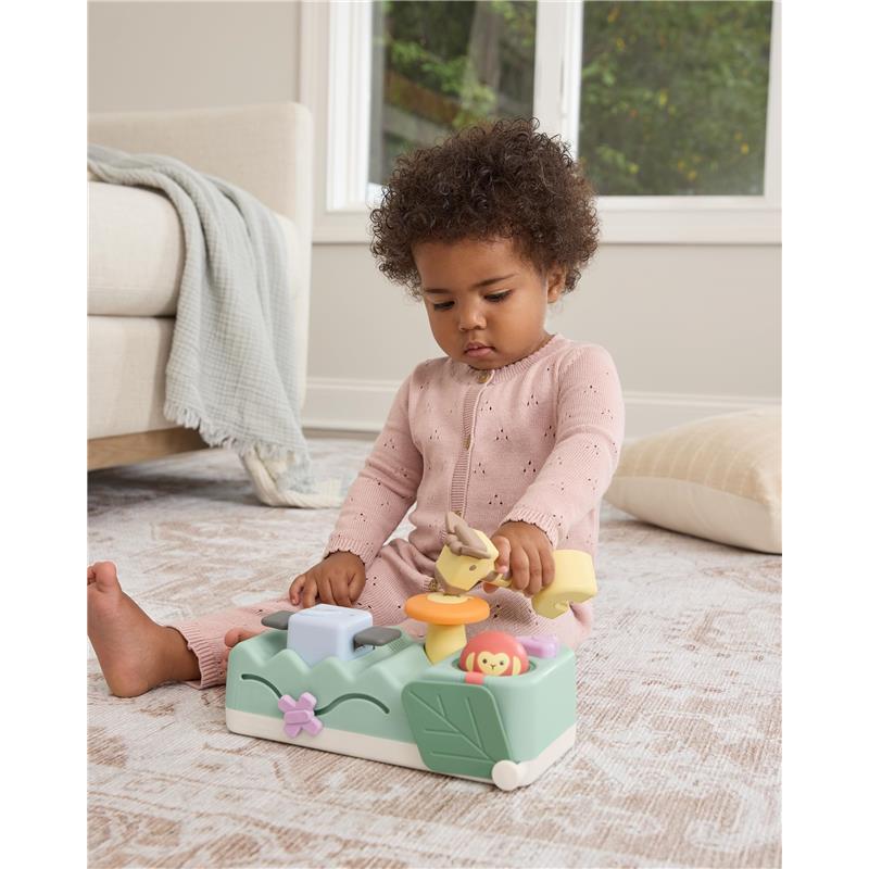 Skip Hop Tummy Time & Seated Play Cause & Effect Developmental Musical Baby Toy with 12 Animal Sounds, Lights, Music and 6 Activities, Geometric Wo Image 6