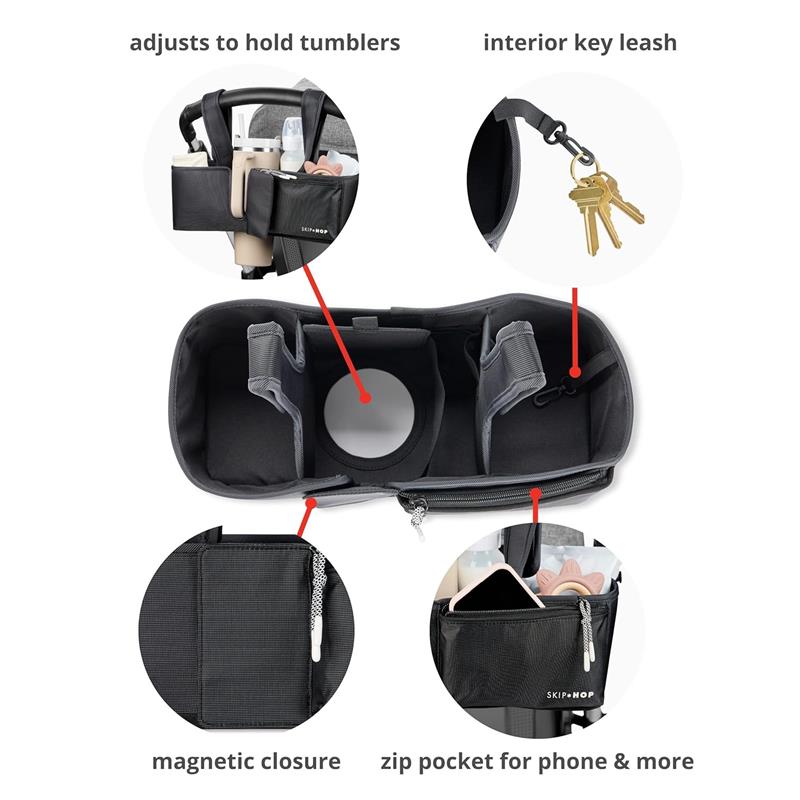 Skip Hop Ultimate Stroller Organizer Universal Fit, Ultimate Black Image 4
