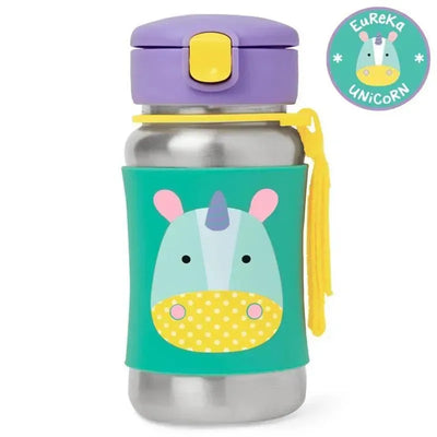 Skip Hop - Zoo Stainless Steel Straw Bottle, Unicorn Image 1