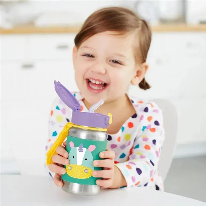 Skip Hop - Zoo Stainless Steel Straw Bottle, Unicorn Image 3
