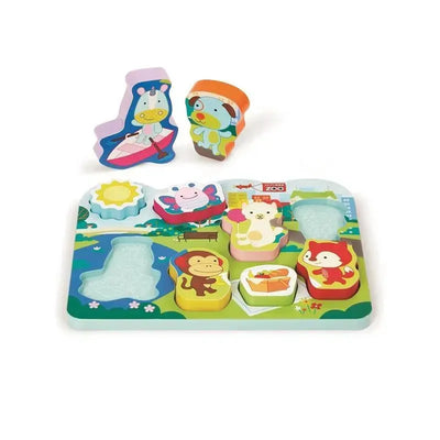 Skip Hop - Baby's First Puzzle, Zoo Park - 8 puzzle pieces & puzzle board Image 1
