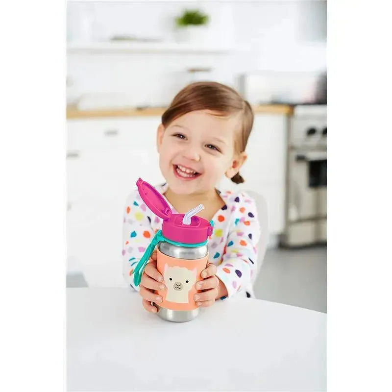 Skip Hop - Zoo Stainless Steel Straw Bottle, Llama Image 3