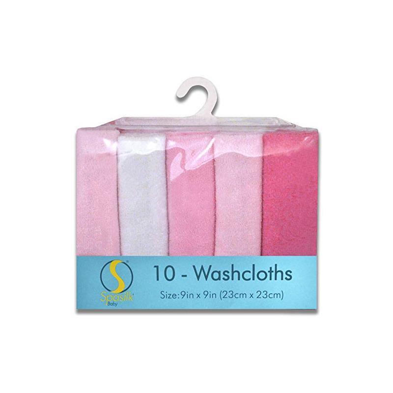 Spasilk - 10 Pack Washcloth Pink Image 5