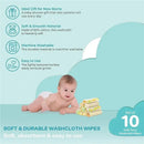 Spasilk - 10Pk Soft Terry Bath Washcloths, Yellow/Green Dots Image 5