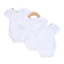 Spasilk Baby Cotton Short Sleeve Lap Shoulder Bodysuit White, 3 pack Image 1