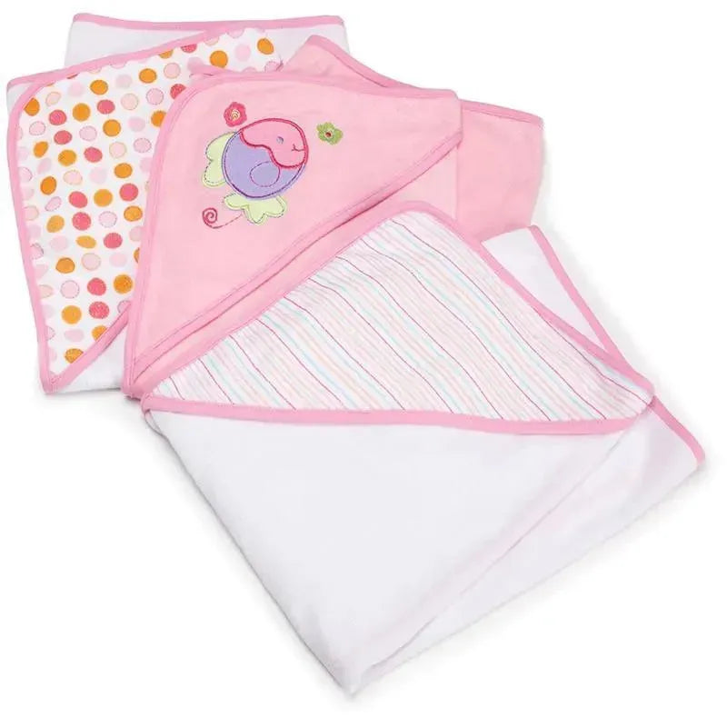 Spasilk - 3Pk Soft Terry Hooded Towel Set, Pink Fish Image 1